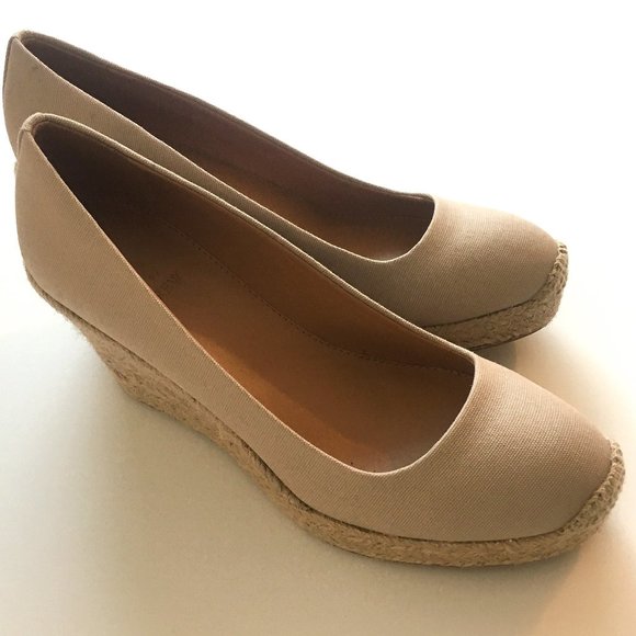 J. Crew Factory Canvas Espadrille Wedges 7M (Flax) - Picture 3 of 6